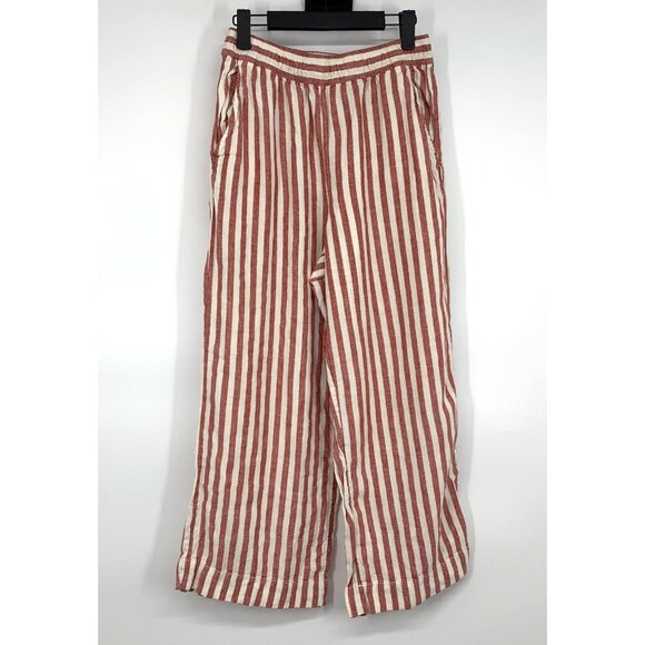 Rachel Zoe Pants - Rachel Zoe Pants 100% Linen Red Stripe Wide Leg Pull On